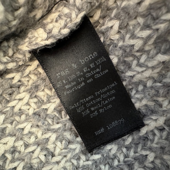 Rag & Bone Gray Chunky Knit Oversized Sweater Size XS - Picture 12 of 13